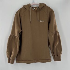 Barbour women’s brown Hoodie balloon‎ sleeve embroidered unique activewear